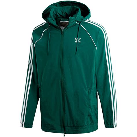 adidas sportjacke grün weiß windbreaker|Adidas windbreakers for men.